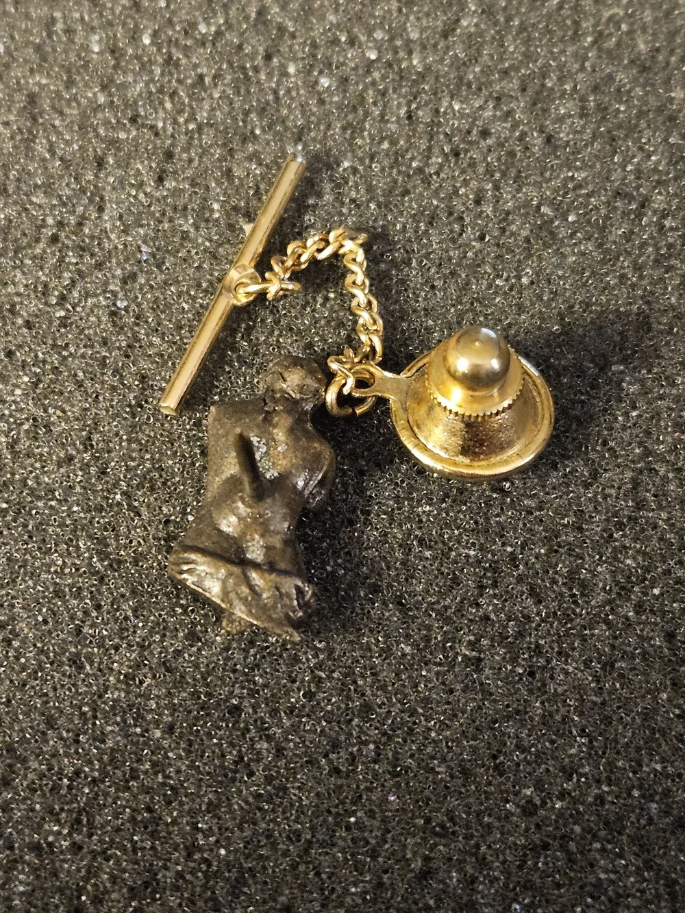Gold Tone Venus Torso Pendant Tie Tack Or Lapel Pin.